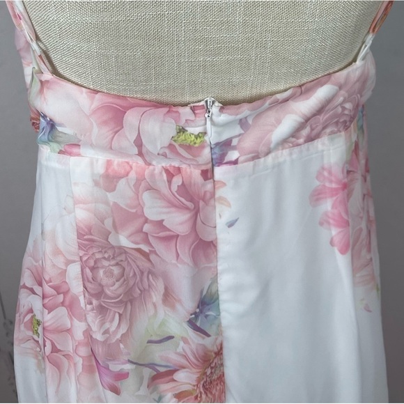 Classy Floral Backless Sleeveless Spaghetti Straps Ruffle Hem Summer Maxi Dress - Picture 11 of 14